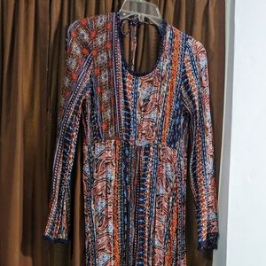 Multicolor, multi pattern, bohemian style dress